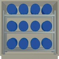 Containers aislados para el almacenaje de barriles en posición horizontal